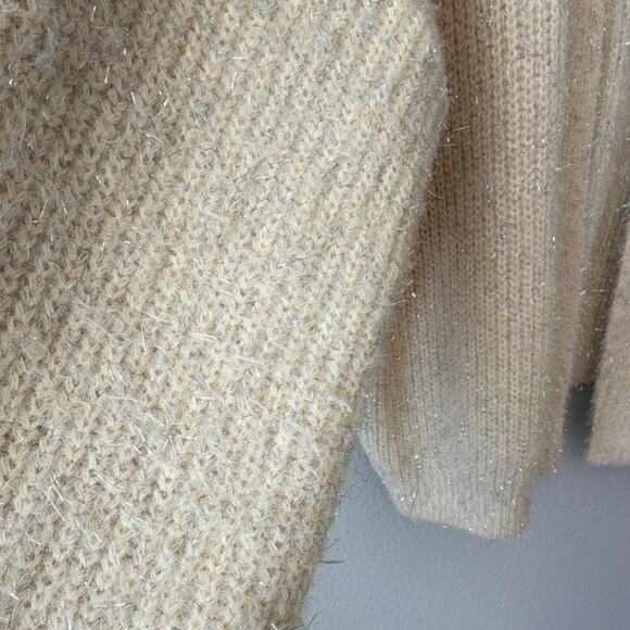 POL Ivory Knit Open Front Cardigan Sweater Ribbed Lightweight Polyester M - Picture 5 of 6